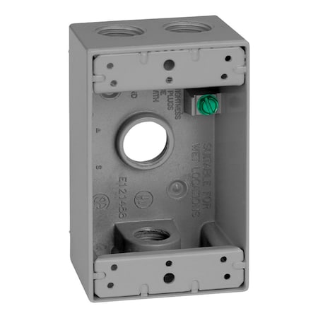 Sigma Engineered Solutions Outlet Box, 1 Gang, Die-Cast Metal 14251